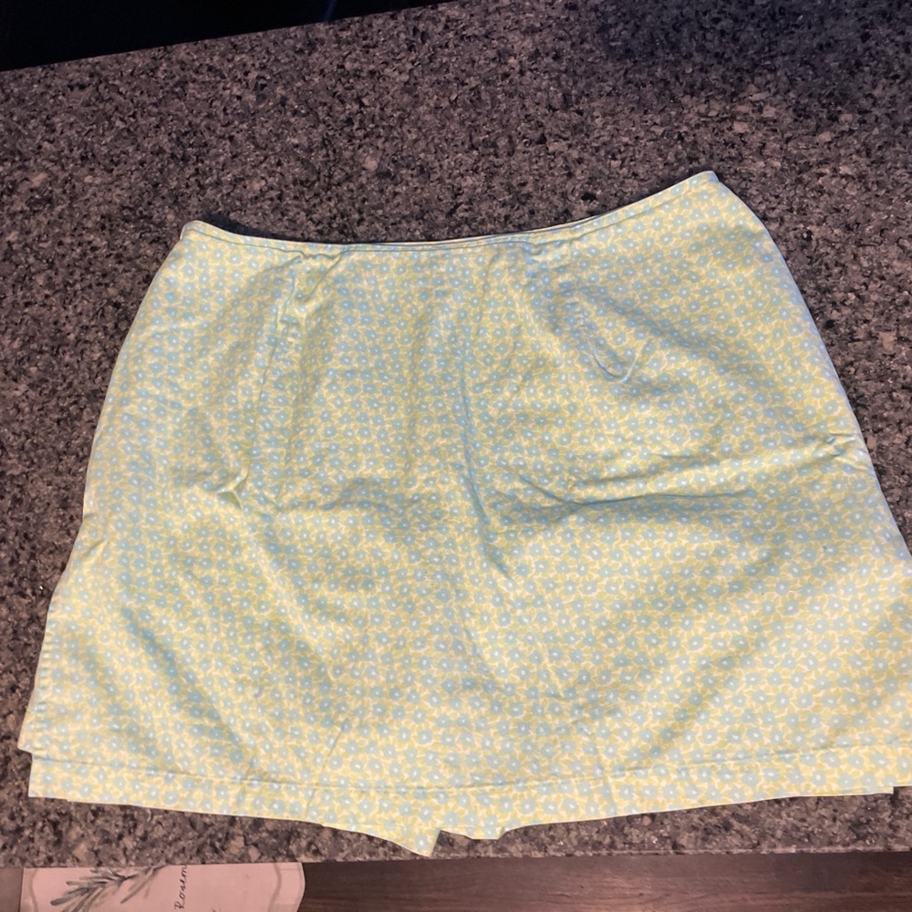Liz Claiborne Blue and Green Patterned Skirt